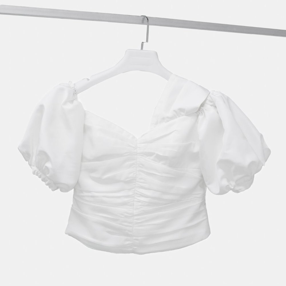 Self-Portrait Ruched Puff-Sleeve Bodice - Picture 2 of 11